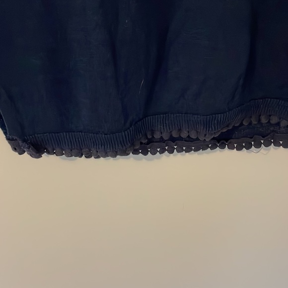 JCrew Navy Linen cotton sweater, 3/4 sleeve lightweight with trim - Picture 5 of 6